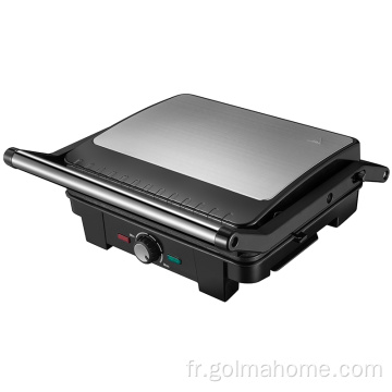 180 degrés ouverts électriques de contact électrique Sandwich Press Panini Maker 2 Slice Contact Grill avec plateau d&#39;huile